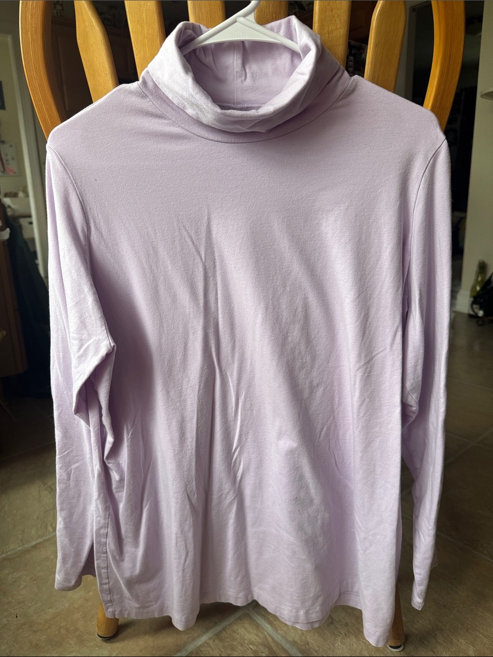 Land's End Light Lavender Turtleneck Long Sleeve Top size 1X